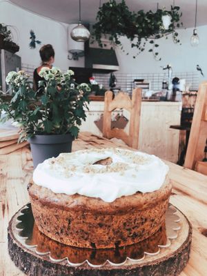 Vegan carrot cake at Sunrays Kitchen in Lagos