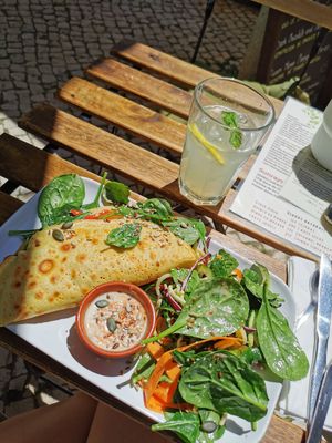 Vegan savory pancake at Sunrays Kitchen in Lagos