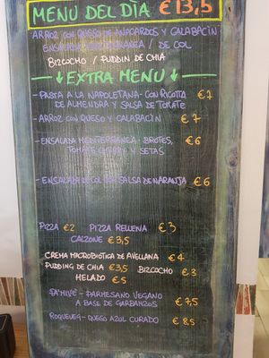 Menú at La Cosa Vegana in Granada