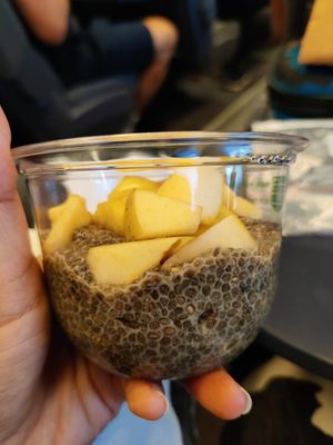 Chia pudding (part of the daily menu) at La Cosa Vegana in Granada