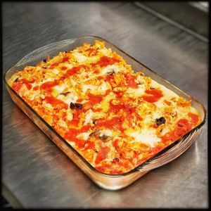 Pasta al Horno con Salsa de Berenjenas a la Parmigiana
con nuestros quesos caseros at La Cosa Vegana in Granada