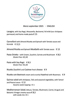 Carta de Septiembre at La Cosa Vegana in Granada