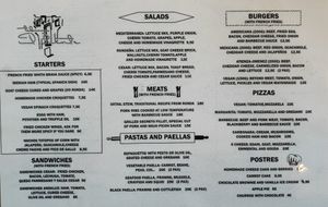 Menu at Taberna El Puente in Ronda