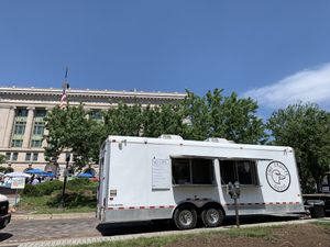 Food truck at the Civic Center Farmers Market  at The Grumpy Goose in Duluth
