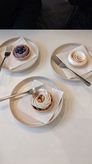 Three tarts, inc. meringue! at Vegateau in Montreal