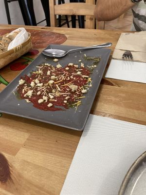 Carpaccio de sandía asada  at Contracorriente in Ourense