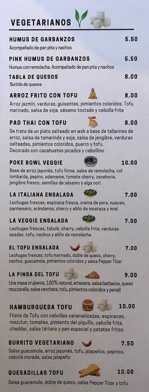 Menu at Tizar Gourmet Restaurante y Taperia in Ourense