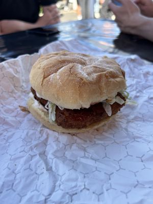 Chicken sandwich (Big E 2024) at Soulfully Vegan in Middletown