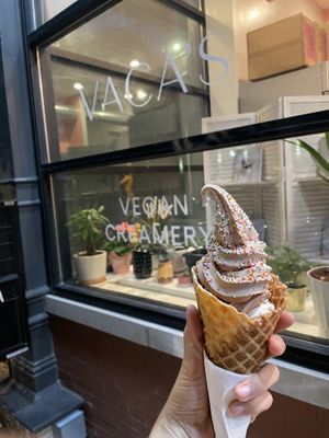 Swirl with sprinkles  at Vaca's Creamery in Chicago