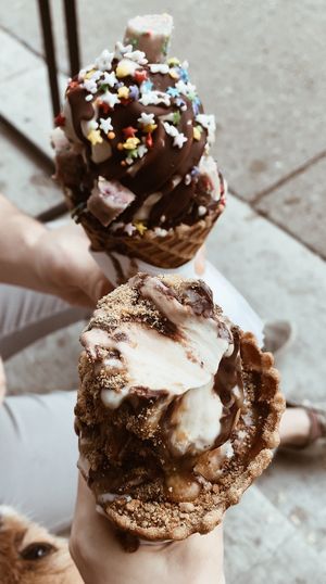Peanut butter / cookie crumble / caramel / chocolate ice cream 🍨   at Vaca's Creamery in Chicago