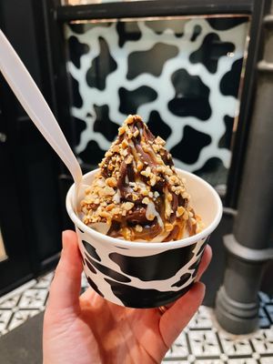 Candy bar sundae   at Vaca's Creamery in Chicago