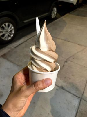 Choc/vanilla oat milk froyo swirl  at Vaca's Creamery in Chicago