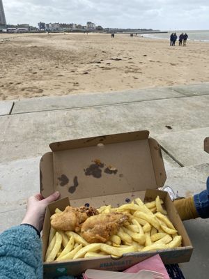 Banana blossom and chips   at Beach Buoys in Margate