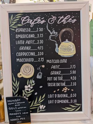 Cafés menu at Mandy's in Laval
