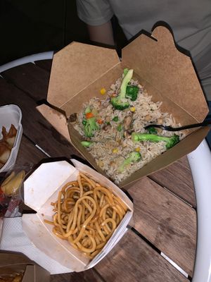 AMAZING hawaiian fried rice and noodles at Veggie Village in Chandler