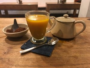 Hot turmeric  at Warung Sopa - Jl Sugriwa in Ubud