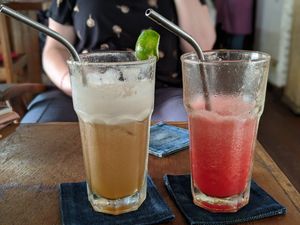 Sopa Snake Bite and watermelon juice at Warung Sopa - Jl Sugriwa in Ubud