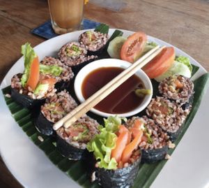 avocado and tomato sushi rolls  at Warung Sopa - Jl Sugriwa in Ubud