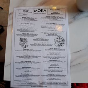 Menu of mains (Nov 2022) at Moka  in Ardrossan
