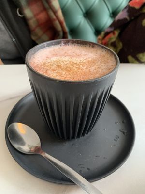 Beetroot latte  at Moka  in Ardrossan