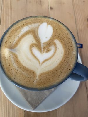 Coconut milk latte at Roots & Seeds Cafe Bistro in Kirkcaldy