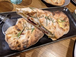 Christmas calzone from the seasonal menu at Purezza in Manchester