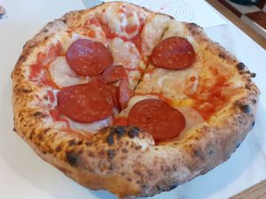 Kids pepperoni pizza at Purezza in Manchester