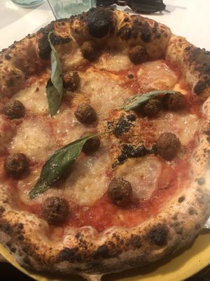 Meatball marinara pizza  at Purezza in Manchester