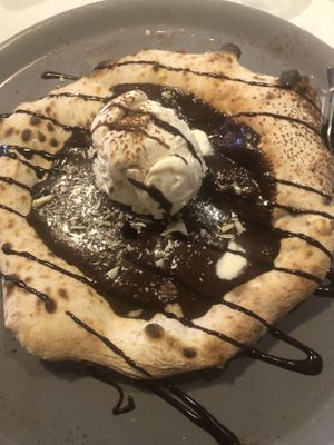 The chocolate one with vanilla ice cream   at Purezza in Manchester