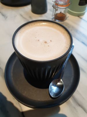 Chai latte at Purezza in Manchester
