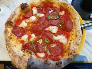 Pepperoni pizza at Purezza in Manchester