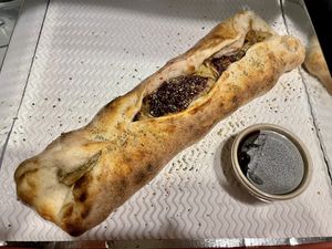 Christmas calzone   at Purezza in Manchester