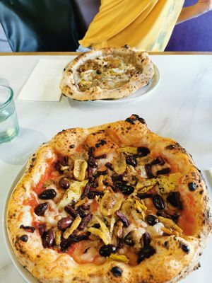 All for season pizza(large), Truffel pizza(small) at Purezza in Manchester