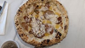 Pear and blue cheese at Purezza in Manchester