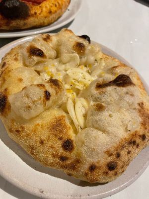 Garlic sourdough bread   at Purezza in Manchester