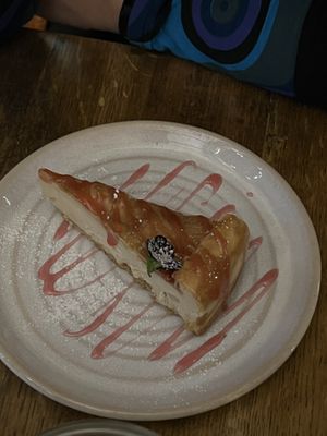 “Sliver” of cheesecake   at Purezza in Manchester