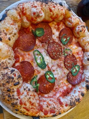 Vegan pepperoni pizza at Purezza in Manchester