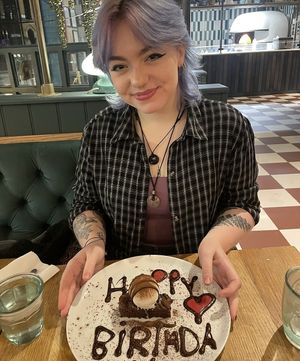 my birthday dessert (free!!) so yummy  at Purezza in Manchester