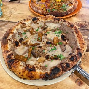 old mushroom & black truffle pizza   at Purezza in Manchester