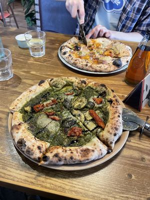 pesto pizza   at Purezza in Manchester