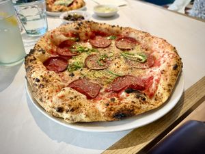 Pepperoni and Agave pizza  at Purezza in Manchester