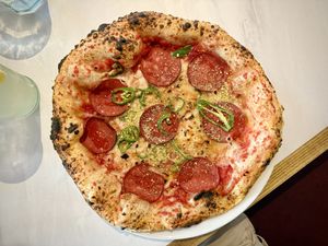 Pepperoni and Agave pizza  at Purezza in Manchester