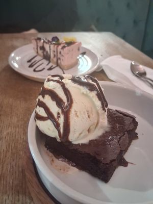 Salted caramel brownie at Purezza in Manchester