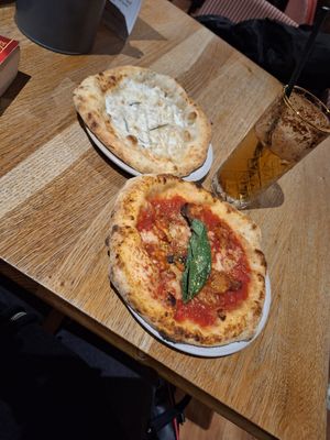 Parmigiana Pizza, Seasonal Sourdough and Apple and Cinnamon Spritz at Purezza in Manchester