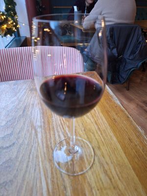 Wine included in lunch deal, tempranillo at Purezza in Manchester