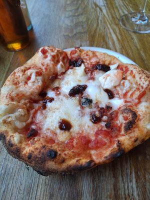 Four cheese pizza at Purezza in Manchester