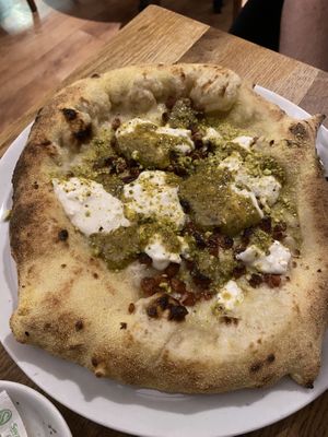 Pistachio Pizzaa  at Purezza in Manchester