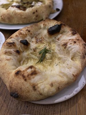 Garlic sourdoughh  at Purezza in Manchester