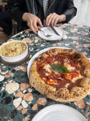 Lasagne pizza and Mac and cheesee  at Purezza in Manchester