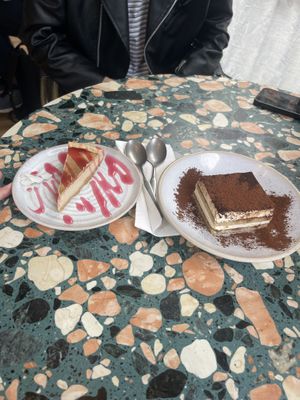 Tiramisu and cheesecake   at Purezza in Manchester